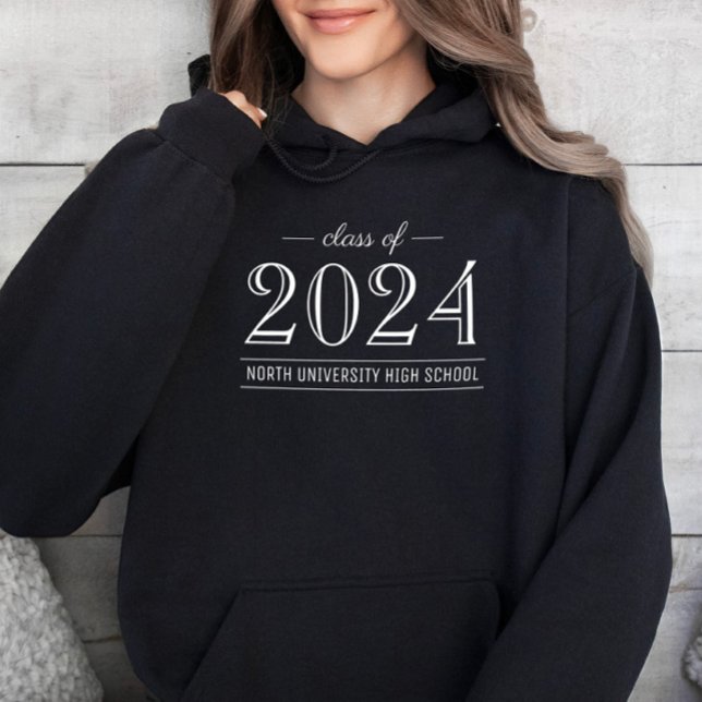 2022 Eleganter Schwarz-Weiß-Abschluss Hoodie (Von Creator hochgeladen)