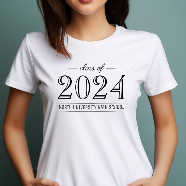 2022 Eleganter Schwarz-Weiß-Abschluss T-Shirt (Von Creator hochgeladen)