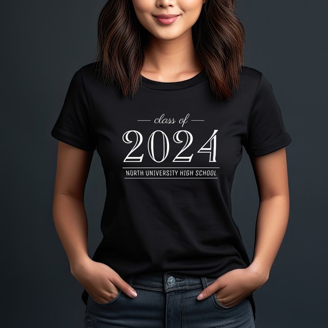 2022 Eleganter Schwarz-Weiß-Abschluss T-Shirt (Von Creator hochgeladen)