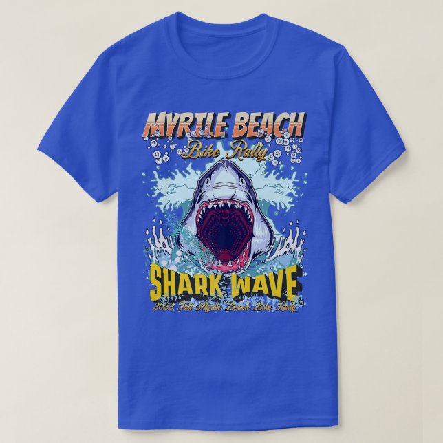 2022 FALL MYRTLE BEACH BIKE RALLY SHARK WAVE ART O T-Shirt (Design vorne)