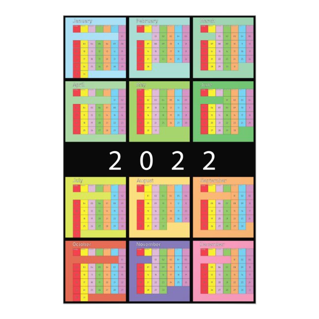 2022 Farbkalender-Planer Fotodruck (Vorne)