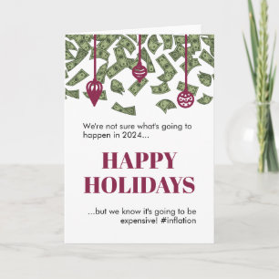2022 Funny Rain Cash Inflation Weihnachten Karte