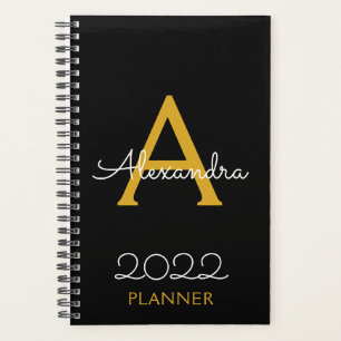 2022 Gold Black Monogram Elegant Planer