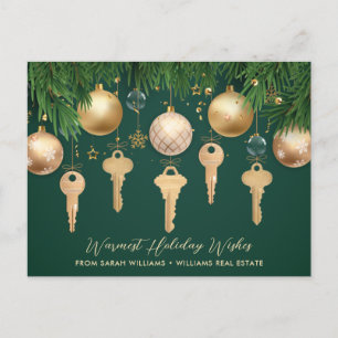 2022 Golden Keys Immobilien Weihnachtspostkarte Feiertagspostkarte