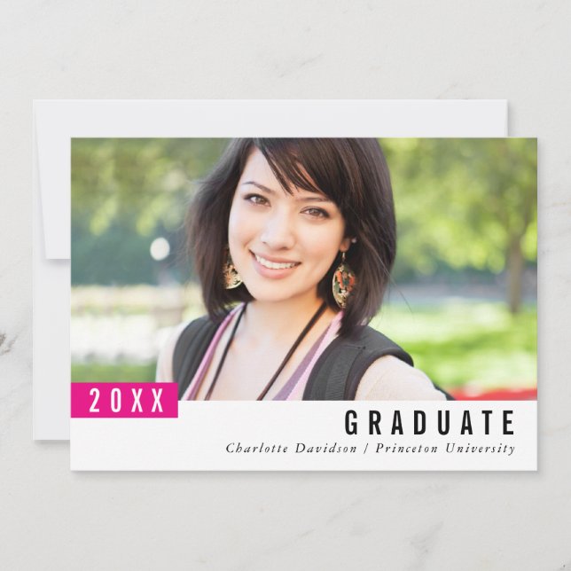 2022 GRADUATE einfache moderne minimalistische Fla Dankeskarte (Vorderseite)