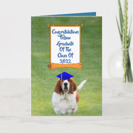 2022 Graduation Card W/Basset Hound W/Cap & Scroll Karte