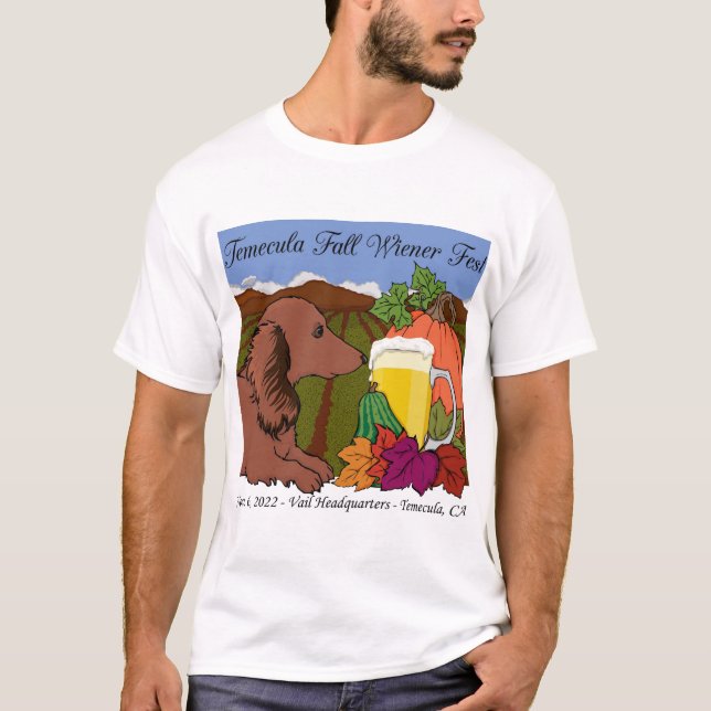 2022 Herbst-Dackel Herbst Fest T - Shirt auf Weiß (Vorderseite)