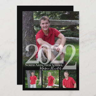 2022 Hochrangige Erinnerungen Quad Foto Abschluss Einladung