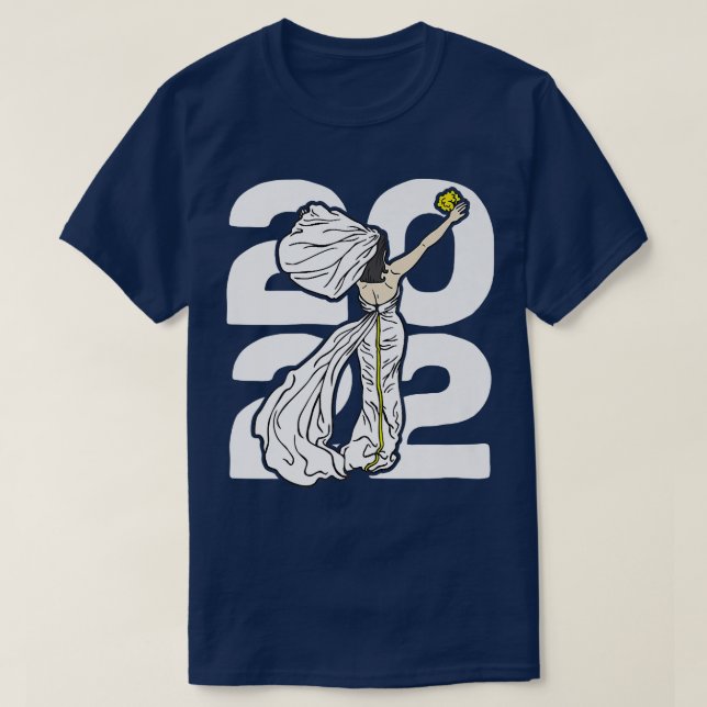 2022 Hochzeitsbride zum Geburtstag von Bouquet T-Shirt (Design vorne)