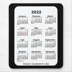 2022 Holiday Two Tone Black Calendar von Janz Mousepad