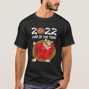 2022 Jahr der Tiger Dekoration glücklich chinesisc T-Shirt