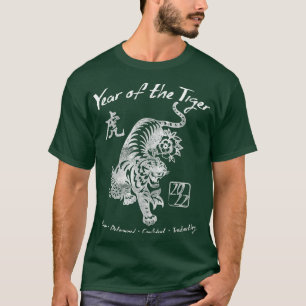 2022 Jahr des Tigers Chinesisches Horoskop Chinesi T-Shirt