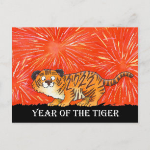 2022 Jahr des Tigers Postkarte