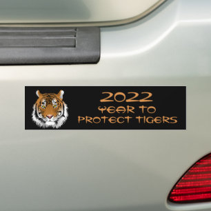 2022 Jahr zum Schutz der Tiger Autoaufkleber