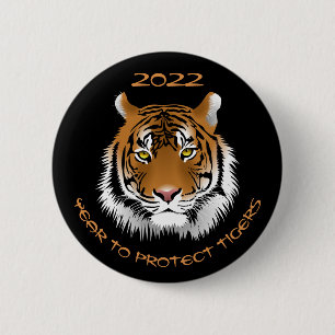 2022 Jahr zum Schutz der Tiger Button