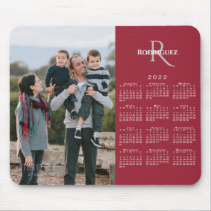 2022 Kalender benutzerdefinierten Foto Monogramm N Mousepad