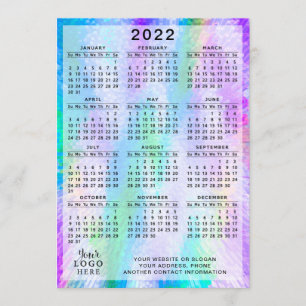 2022 Kalender farbenfroh iridescent holographisch Programm