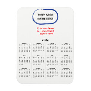 2022 Kalender für Ihre Logo-Markenbezeichnung Magnet