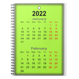 2022 Kalender Januar Notizblock
