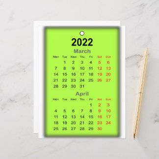 2022 Kalender März April Drucken am..