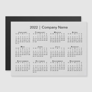 2022 Kalender mit Firmenname Gray Magnet