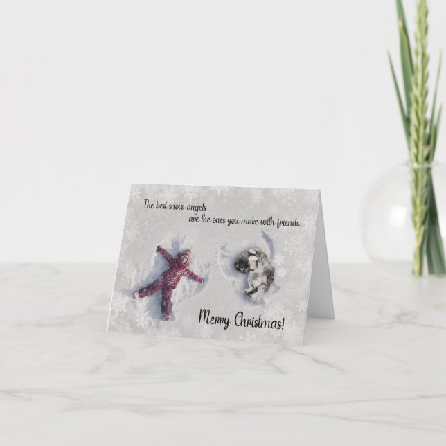 2022 Keeshond Christmas Card Blank inside Karte (Vorderseite)