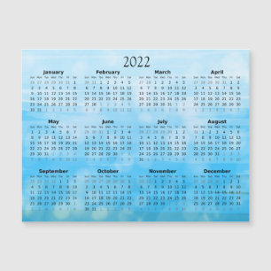 2022 Mini-Kalender Magnetic Ombre Blue Magneteinladung