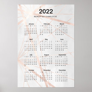 2022! Modernes Watercolor Kalender Poster. Poster