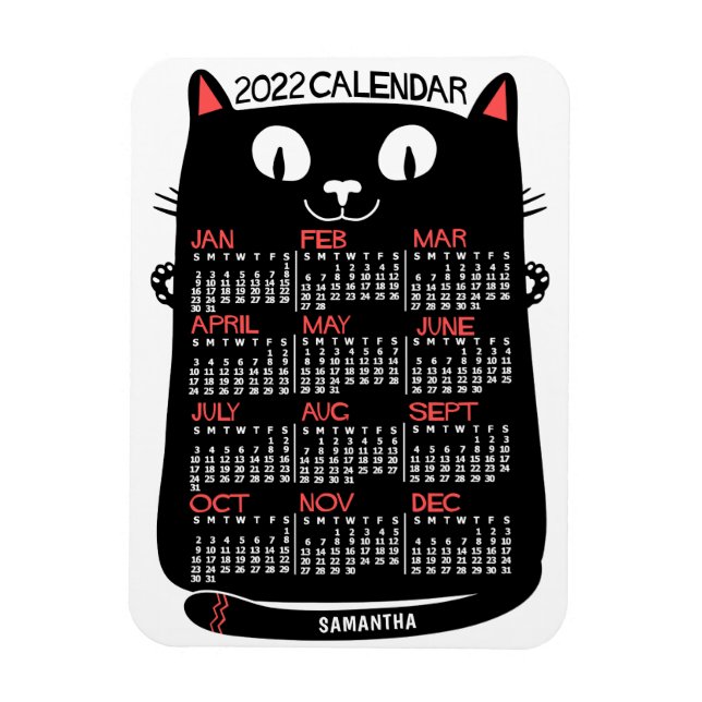 2022 Monatlicher Kalender Mittelalterliche Schwarz Magnet (Vertikal)