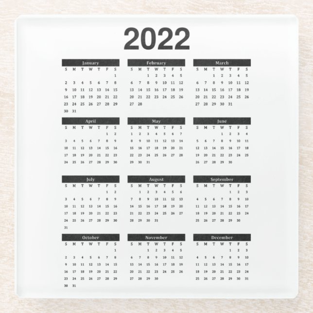 2022 Monatskalender Untersetzer (Vorderseite)