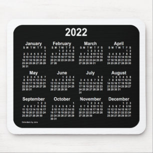 2022 Neon White Calendar von Janz Two Tone Mousepad