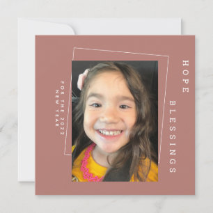 2022 Neujahrsgrußkarte Einfach Erdige Töne Foto Karte