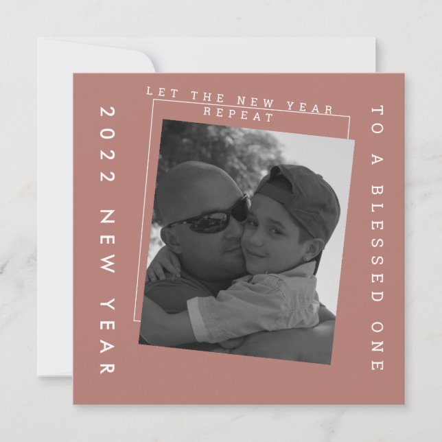 2022 New Years Earthy Tone Foto Card Karte (Vorderseite)