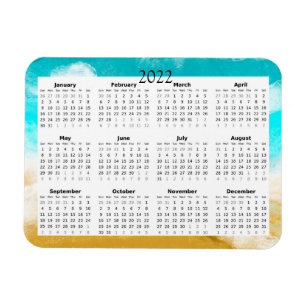 2022 Ocean Beach Calendar Mini Magnet