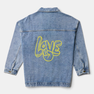2022 Peace Global Peace International Unity Liebe Jeansjacke