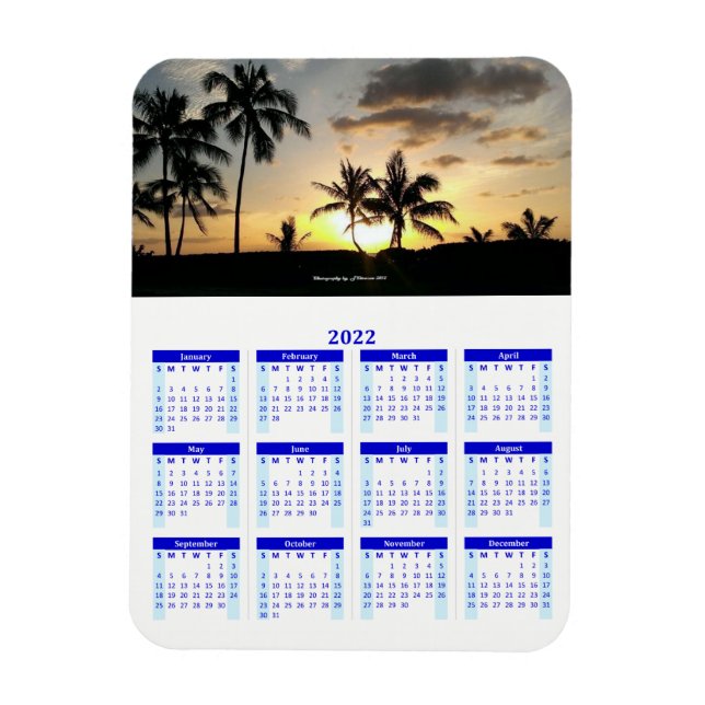2022 Personalized Blue Foto Calendar Vert Magnet (Vertikal)
