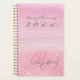 2022 Planner Pink Ombre Shimmer mit Monogramm Planer