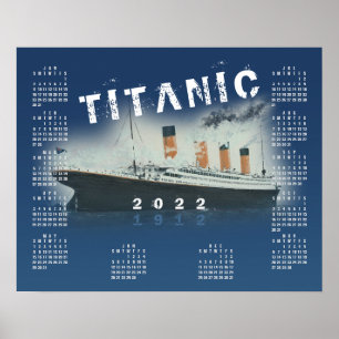 2022 RMS Titanic Blauer Kalenderposter Poster