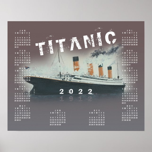 2022 RMS Titanic Ship Calendar Poster (Vorne)