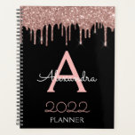 2022 Rose Gold - Schwarz-Rosa-Schwarz-Glitzer-Mono Planer<br><div class="desc">2022 Rose Gold - Rosa und Schwarz Sparkle Glitzer Monogram Name and Initial Spiral Notebook. Das macht den perfekten 16 Geburtstag,  Hochzeit,  Brautparty,  Jubiläum,  Babydusche oder Junggeselinnen-Abschied Geschenk für jemanden,  der Lieben glamourösen Luxus und schicke Stile.</div>