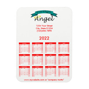 2022 Roter Kalender für Ihr Logo Magnet