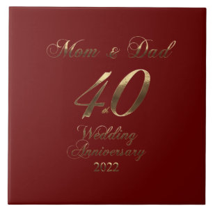 2022 Ruby Wedding 40 Jahre Parents Fliese