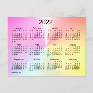 2022 Sangria Schimmer Mini-Kalender von Janz Postkarte