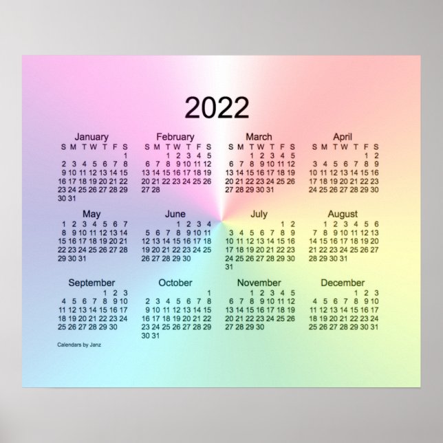 2022 Shimmer Wall Calendar von Janz Print Poster (Vorne)