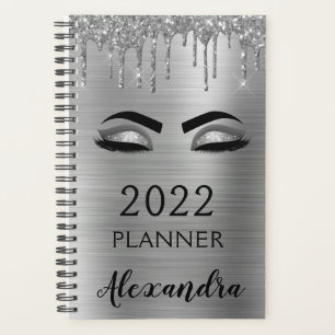 2022 Silber Glitter Glanz Wimpern Glam Planer