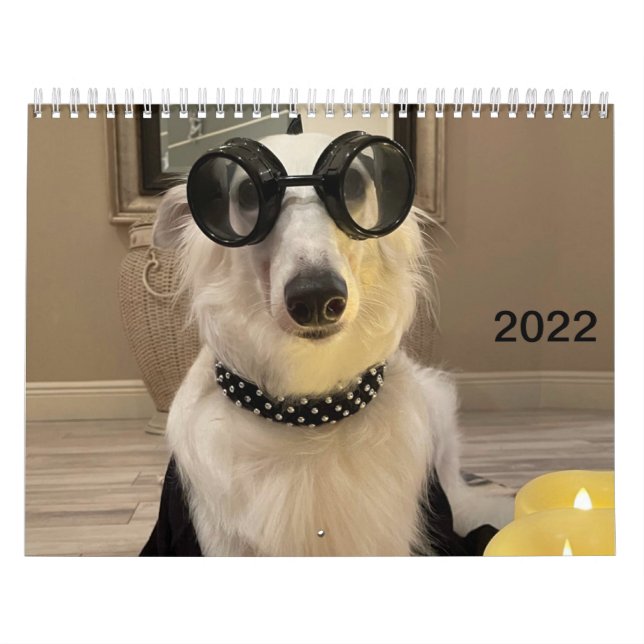 2022 Silken Windhunde (gekleidet/Albern) Kalender (Titelbild)