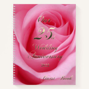 2022 Silver Wedding 25 Jahre Gästebuch Notizbuch