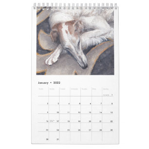 2022 Single Page Borzoi Kunstkalender von Charlott Kalender