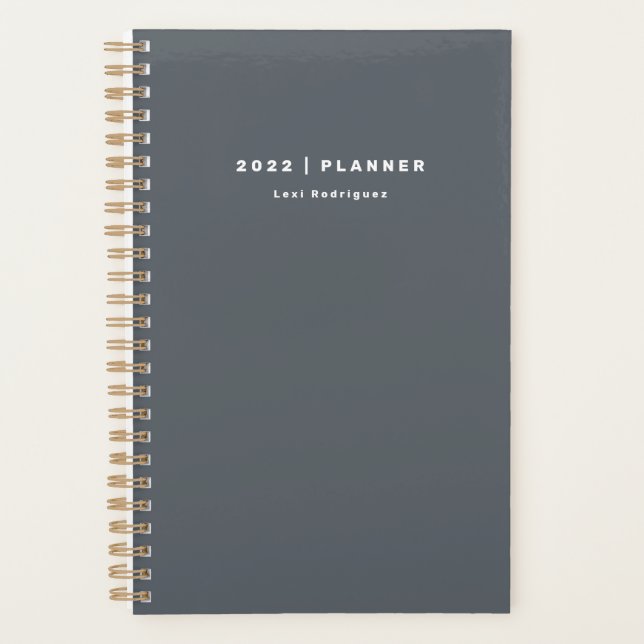 2022 Titan Gray Weekly Monthly Planner Planer (Vorderseite)