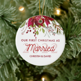 2022 - unsere erste Weihnachtszeit als Verheiratet Keramik Ornament